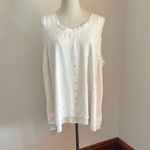 Melissa McCarthy White Boxy Sleeveless Tank Top